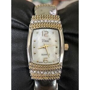 Vivani Two Tone MOP Dial Women’s Cuff Watch